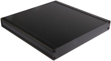 RS PRO 挤制铝散热片箱, 外部尺寸300 x 300 x 41mm, IP40, 黑色