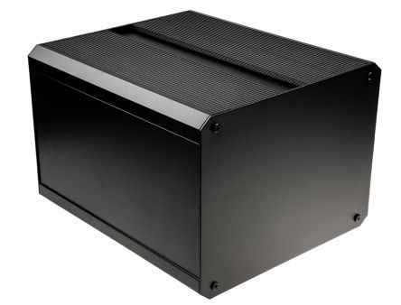 RS PRO 挤制铝散热片箱, 外部尺寸300 x 200 x 264mm, IP40, 黑色