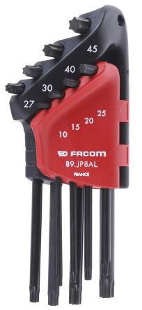 Facom TORX®-Schlüsselsatz Lang 8-teilig, T10, T15, T20, T25, T27, T30, T40, T45
