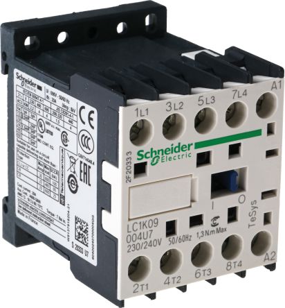 Schneider Electric Contacteur Série LC1K, 4 Pôles, 4 N/O, 20 A, 220→ 240 V C.a.