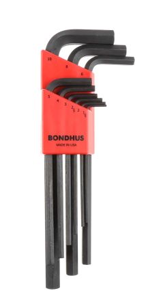 Bondhus Metrisch Innensechskant-Schlüssel, Satz 9-teilig 1.5 → 10mm L-Form Lang