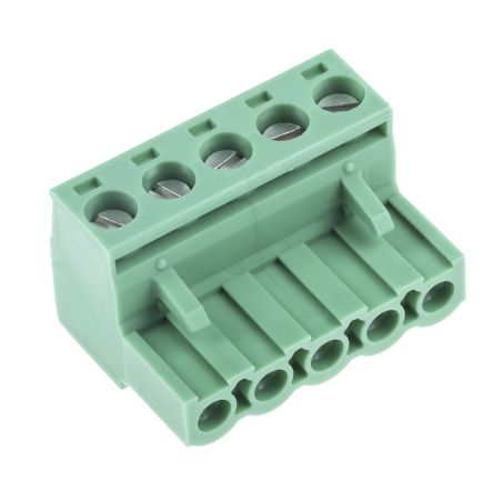 Phoenix Contact 5.08mm Pitch 5 Way Pluggable Terminal Block, Plug, Cable Mount, Screw Termination