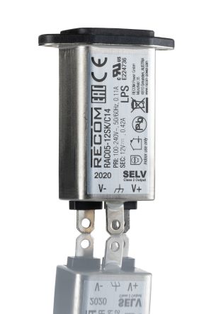 Recom RAC05‿SK/C14 Schaltnetzteil, AUS 12V Dc / 420mA 5W, EIN 85 → 264V Ac Geschlossen, PCB-Montage