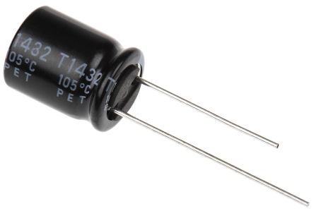 Rubycon YXF, THT Aluminium-Elektrolyt Kondensator 100μF ±20% / 63V Dc, Ø 10mm X 12.5mm, Bis 105°C