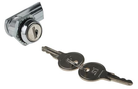 RS PRO Chrome Die Cast Cabinet Lock, 20mm Panel-to-Tongue, 19.5 X 16.5mm Cutout, Key Unlock