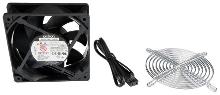 Omron R89F Series Axial Fan, 100 → 240 V ac, AC Operation, 3m³/min, 4.4W, 80mA Max, 120 x 120 x 38mm