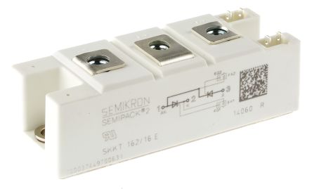 Semikron Module Thyristor Dual, SKKT 162/16 E, 156A, 150mA, 1600V, SEMIPACK2, 7 Broches
