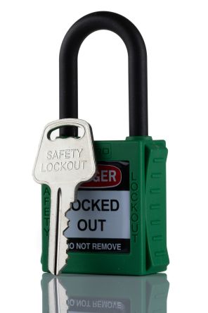 RS PRO 安全挂锁, 6.4mm直径锁钩, 尼龙制 安全锁定, 1锁钩孔, 38mm