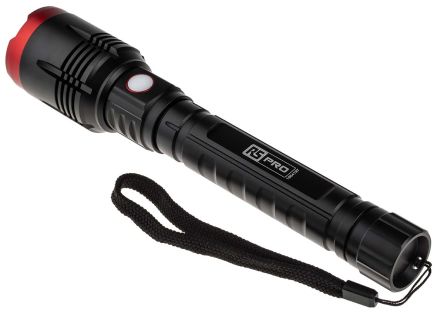 RS PRO F22R Akku Taschenlampe LED Schwarz, Rot, 3200 Lm, 242 Mm