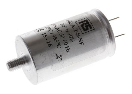 RS PRO Condensador De Película, 2μF, ±10%, 440V Ac, Montaje Con Tornillo Prisionero