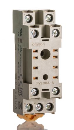 Omron 继电器底座, 适用于各种系列, DIN 导轨安装, 8触点