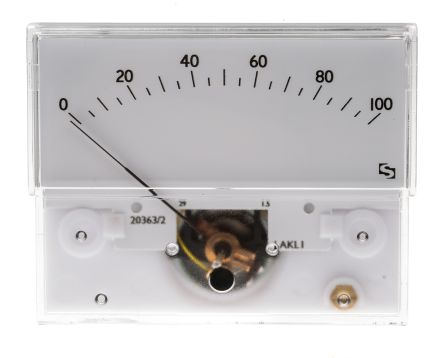 Sifam Tinsley Amperemeter 100μA DC Drehspule, 73.7mm X 32.3mm T. 38.7mm / ±1,5 %