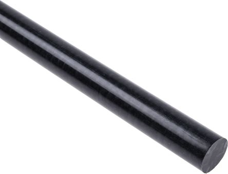 RS PRO Black Acetal Rod, 1m X 16mm Diameter