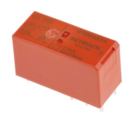 TE Connectivity PCB Mount Power Relay, 24V Dc Coil, 16A Switching Current, SPDT