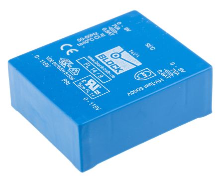 Block Transformateur Pour Circuit Imprimé, 9V C.a., 115 V Ac, 230 V Ac, 14VA, 2 Sorties