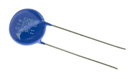 EPCOS Metalloxid-Varistor, 490pF, 390V, 250V, 65J, Metall / 50A, 4500A Max., Mm, Ø 15.5mm, 4.8mm