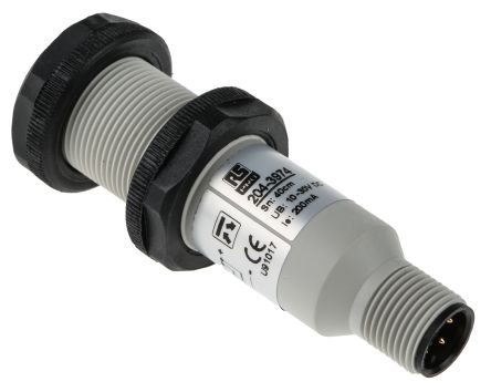 RS PRO Zylindrisch Optischer Sensor, Diffus, Bereich 400 Mm, NPN Schließer/Öffner Ausgang, M12-Steckverbinder