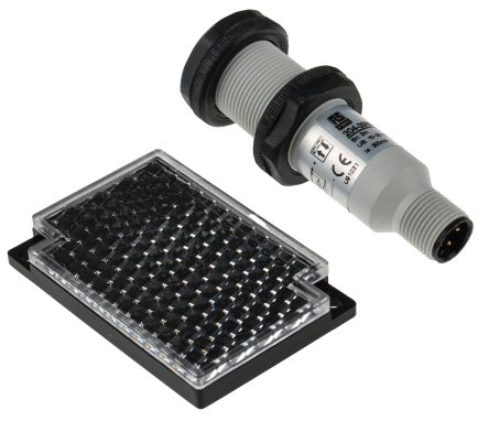 RS PRO Zylindrisch Optischer Sensor, Reflektierend, Bereich 3 M, NPN Schließer/Öffner Ausgang, M12-Steckverbinder