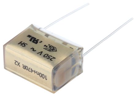 KEMET PMR209 RC-Kondensator, 100nF / 470Ω, 250 V Ac, 630V Dc, Metallisiertes Papier, Durchsteckmontage