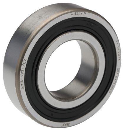 SKF 6206-2RS1/C2 Single Row Deep Groove Ball Bearing- Both Sides Sealed 30mm I.D, 62mm O.D