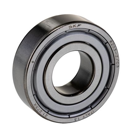 SKF 6203-Z/C3 Single Row Deep Groove Ball Bearing- One Side Shielded 17mm I.D, 40mm O.D