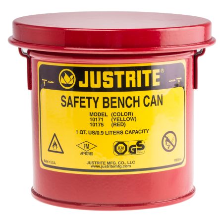 RS PRO Steel Safety Bench Can, 1L