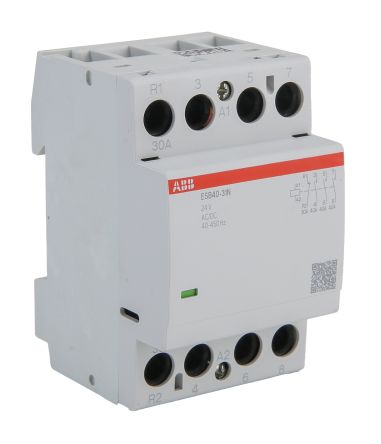 ABB ESB40-31N-01 ESB Contactor, 24 V Coil, 4-Pole, 30 A, 2.77 kW, 3NO + 1NC