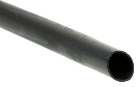 RS PRO Wärmeschrumpfschlauch, Polyolefin Schwarz, Ø 6.4mm Schrumpfrate 2:1, Länge 1.2m