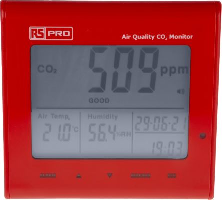 RS PRO DT-802 LCD Klimamessgerät, CO2 Bis 9999ppm, Bis +50°C / 90%RH