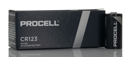 Duracell Procell CR123A CR123A Batterie, 3.2V / 1.550Ah Lithium