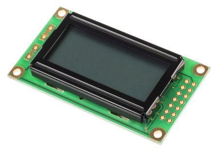 Powertip Monochrom LCD, Alphanumerisch Zweizeilig, 8 Zeichen Reflektiv, 8-Bit Interface