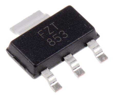 DiodesZetex FZT853TA SMD, NPN Transistor 100 V / 6 A 130 MHz, SOT-223 (SC-73) 3 + Tab-Pin