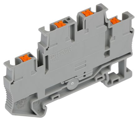 Phoenix Contact 3211480 PTTB 2.5-2BE Series Grey, 0.14 → 4mm², Push In Termination