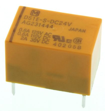 Panasonic DS Signalrelais Printrelais, 24V Dc Spule, 1-poliger Schließer, 3A, 250V Ac / 220V Dc, Leiterplattenstift