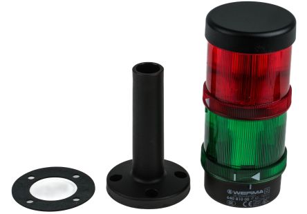 Werma KombiSIGN 71 LED Signalturm 2-stufig Linse Rot/Grün LED Grün, Rot 242mm