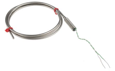 RS PRO Termopar Tipo K, Ø Sonda 3mm X 1m, Temp. Máx +1100°C, Cable De 100mm, Conexión Cable