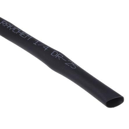 TE Connectivity 合成橡胶热缩管, DR-25系列, 6.4mm直径, 10m长, 黑色, 2:1