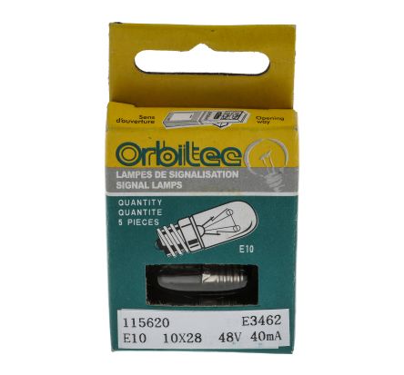 Orbitec Anzeigelampe 48 V / 2 W, E10 Sockel Ø 10mm X T3 1/4