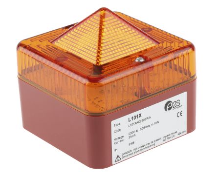 E2s L101X, Xenon Blitz Signalleuchte Orange, 230 V Ac X 83mm