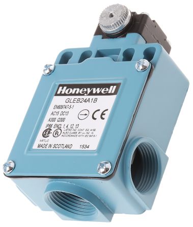 Honeywell GLE Endschalter, 2-poliger Wechsler, 2 Schließer/2 Öffner, IP 67, Zinkdruckguss, 6A Anschluss PG13.5