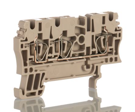 Weidmuller Weidmüller ZDU Reihenklemme Einfach Braun, 2.5mm², 800 V / 31A, Klemmanschluss