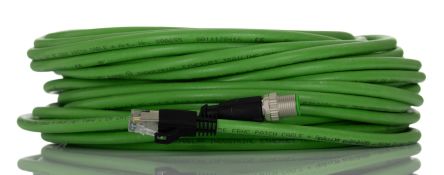Turck Cable Ethernet Cat5e Lámina De Aluminio Con Apantallamiento De Cable De Cobre Estañado Trenzado De Color Verde,