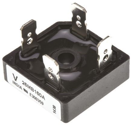 Vishay Brückengleichrichter, 1-phasig 25A 1600V Schraubmontage 1.25V D 34 4-Pin 10μA