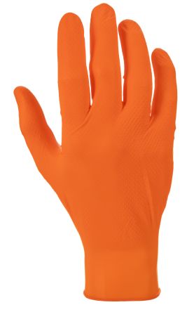 Unigloves Medizinische Einweghandschuhe Aus Nitril Puderfrei Orange, EN374, EN455 Größe 8, M, 100 Stück