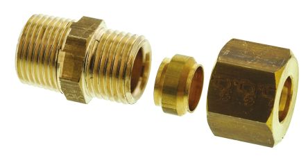 Legris Brass Pipe Fitting, 90° Compression Elbow, Male R 1/8in to