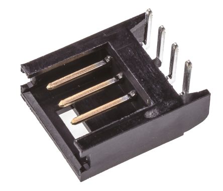 TE Connectivity AMPMODU MOD II Series Right Angle Through Hole PCB Header, 4 Contact(s), 2.54mm Pitch, 1 Row(s),