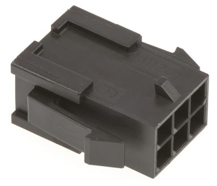 Molex Micro-Fit 3.0 Steckverbindergehäuse Stecker 3mm, 6-polig / 2-reihig Gerade, Tafelmontage Für Crimp-Anschlussklemme