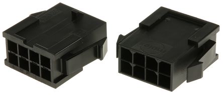 Molex Carcasa De Conector 43020-0800, Serie Micro-Fit 3.0, Paso: 3mm, 8 Contactos, 2 Filas, Recto, Macho, Montaje En