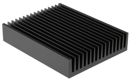 RS PRO 铝散热器 电子散热器, 200 x 160 x 40mm, 0.55K/W, 黑色