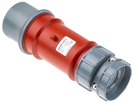 Mennekes PowerTOP Series, IP44 Red Cable Mount 5P Industrial Power Plug, Rated At 32A, 400 V